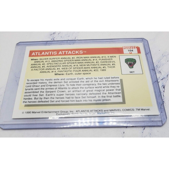 1990 Marvel Universe Series 1 Famous Battles Atlantis Attacks #104 - Picture 4 of 4